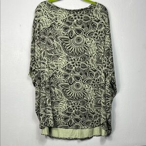 Bryn Walker Debo Allover  Floral Print Oversized Cap Sleeve Tunic Top XL